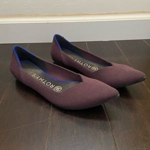 Rothy’s Dark Purple Rare Retired ‘the Point’ Flats